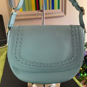Boden Lingfield Midi Saddle Bag Heron Blue Leather